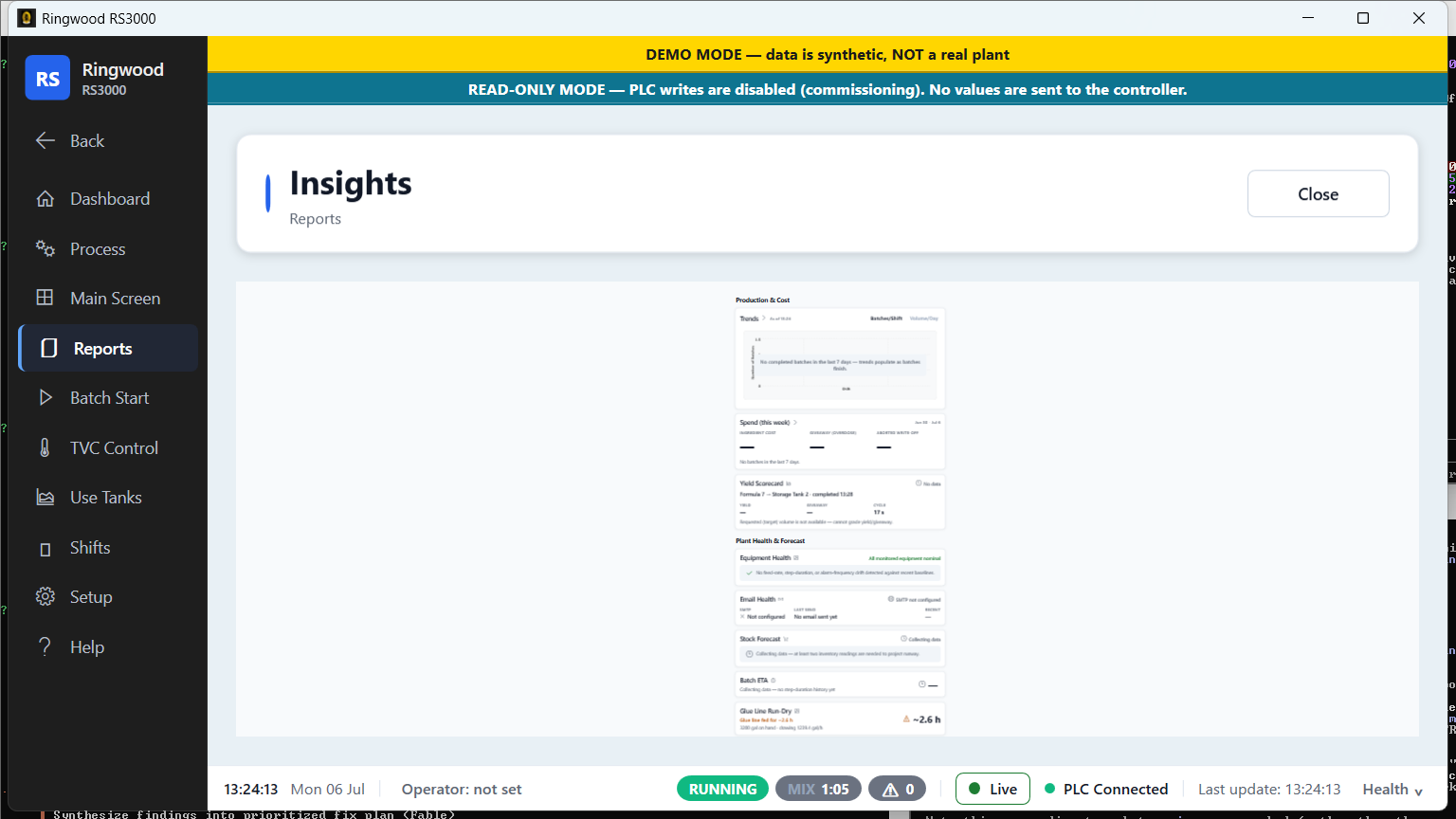 Insights — Ring RS3000 screen