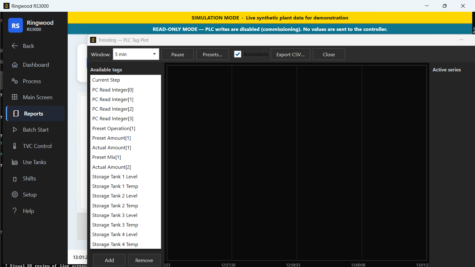 Database export — Ring RS3000 screen