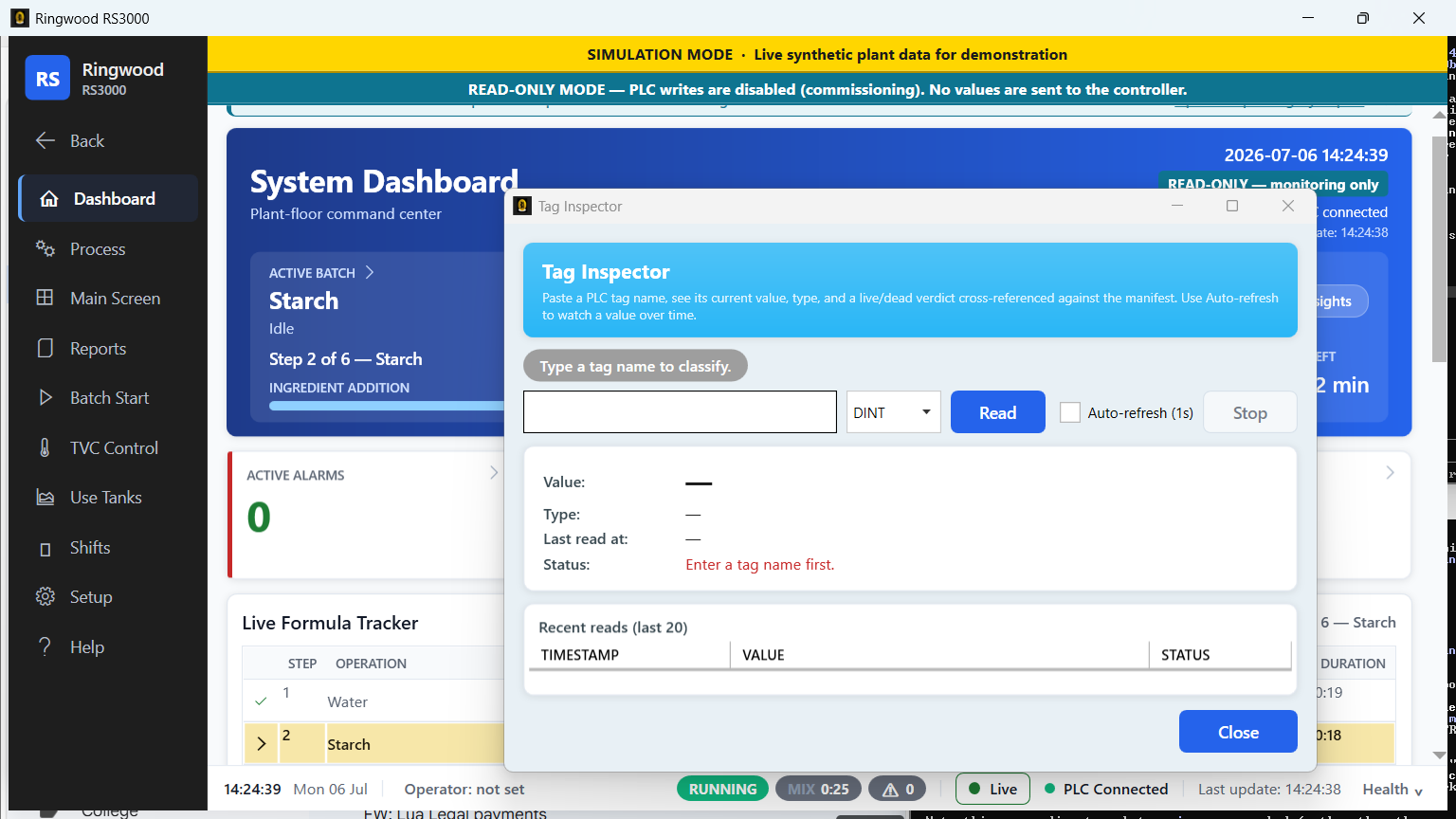 Tag inspector — Ring RS3000 screen