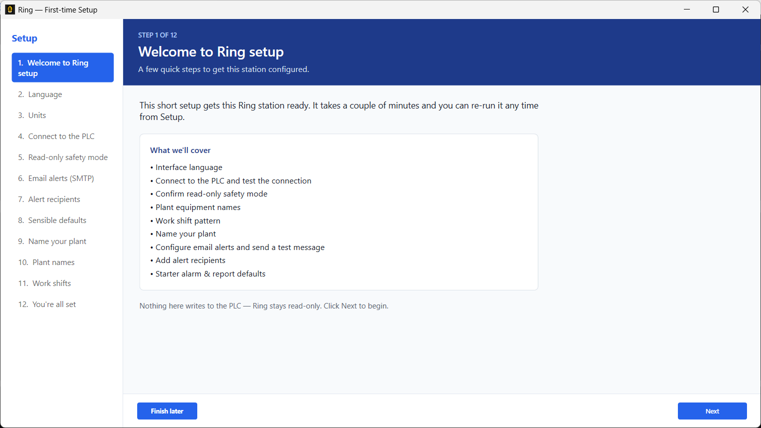 Welcome to Ring setup — Ring screen
