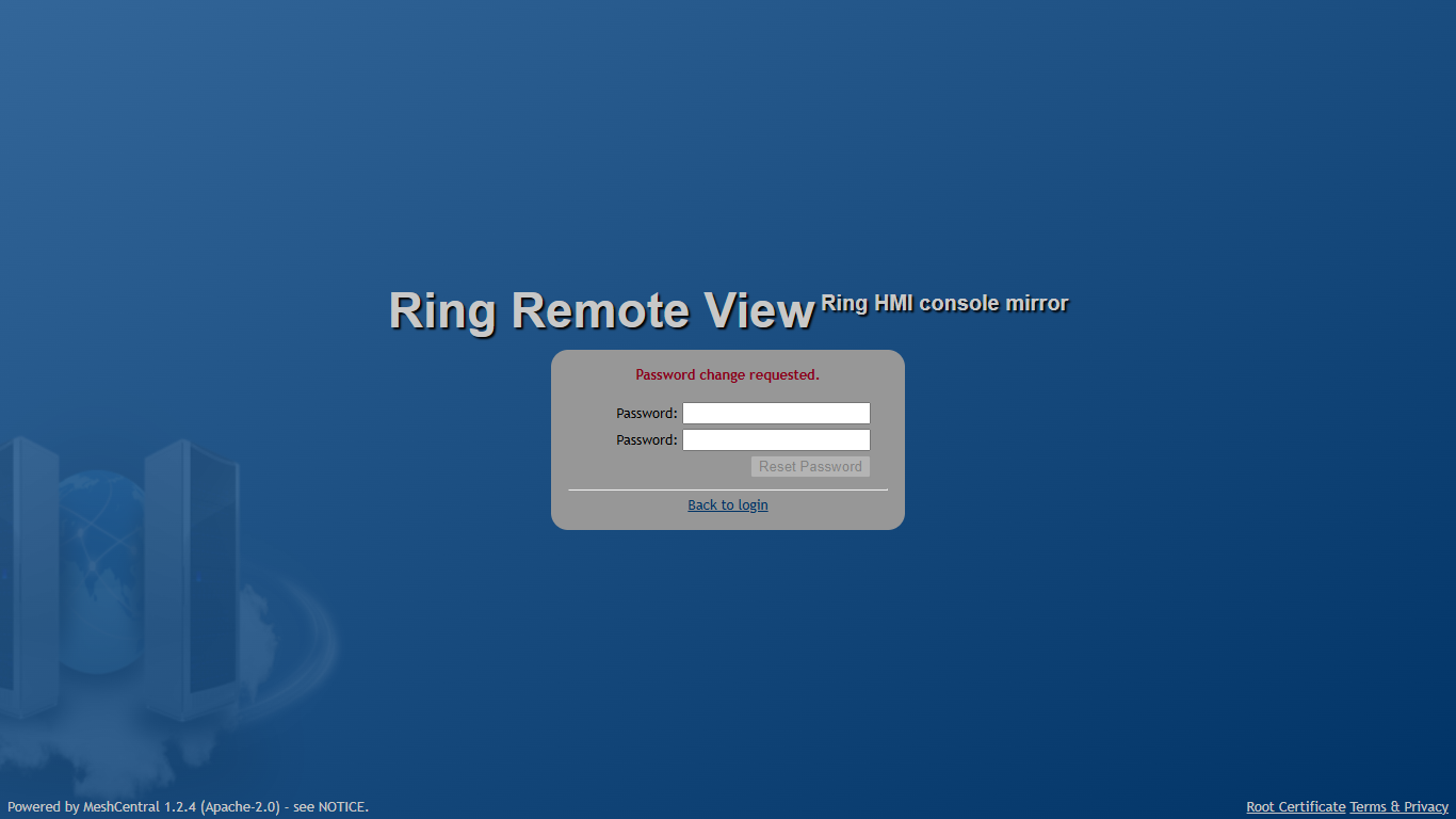 First login: the one-time password must be changed.
